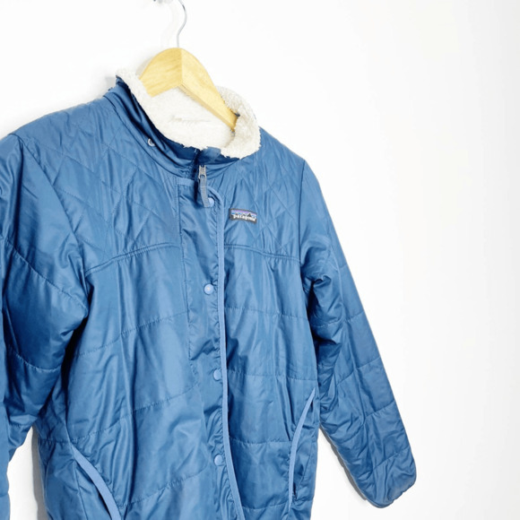 Patagonia Reversible Dream Song Jacket blue puffer plush fleece womens small xs - Picture 3 of 7